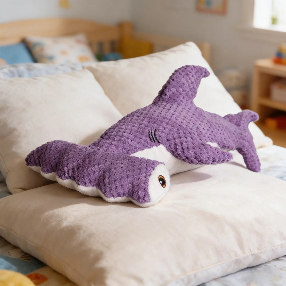 Pet Bite-Resistant Plush Interactive Toy with Sound, Shark-Shaped, Suitable for Large, Medium, and Small Pets Such as Cats and Dogs, Double-Layer Fabric, Built-In Airbag